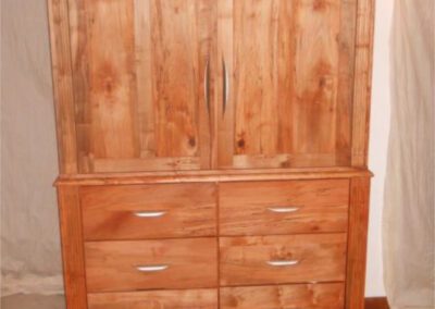 Media cabinets with custom drawers