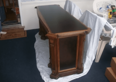 Black leather office custom desk